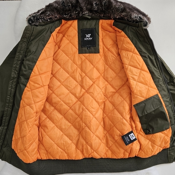 X-Ray Men's Slim Fit Flight Jacket with Removable Faux Fur Collar - Picture 7 of 12